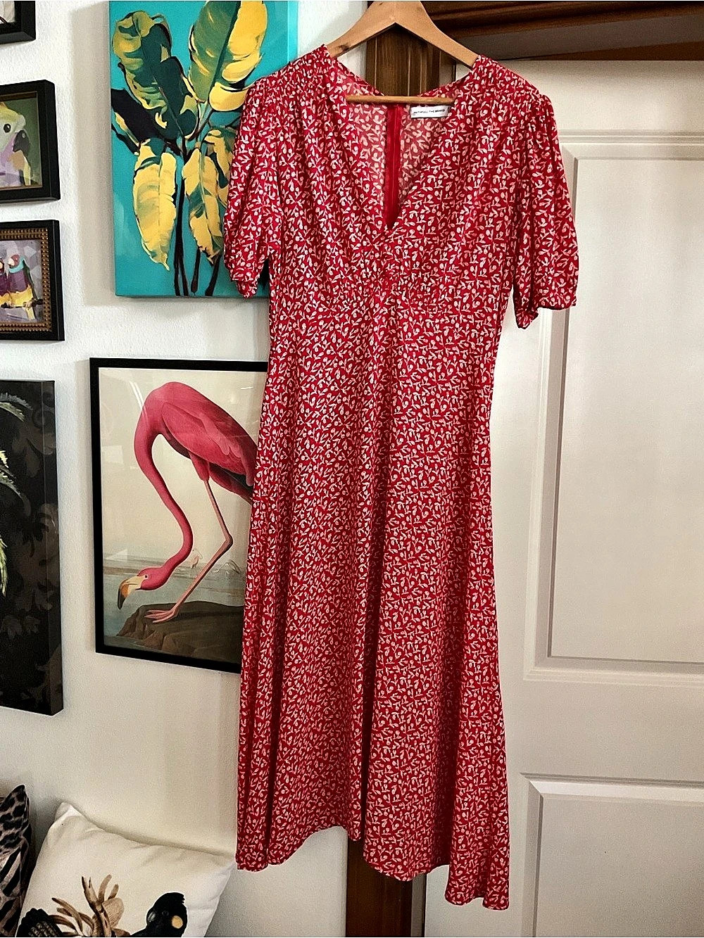 Faithful the Brand Floral Maxi Dress in Red & White Size 6 Like New